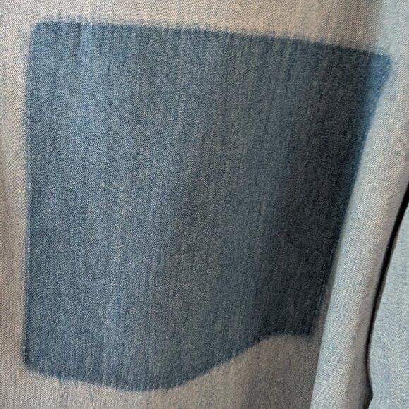 Calvin Klein Jeans Women's Long Sleeve Chambray Denim Snap Buttons Size XL - Picture 5 of 8